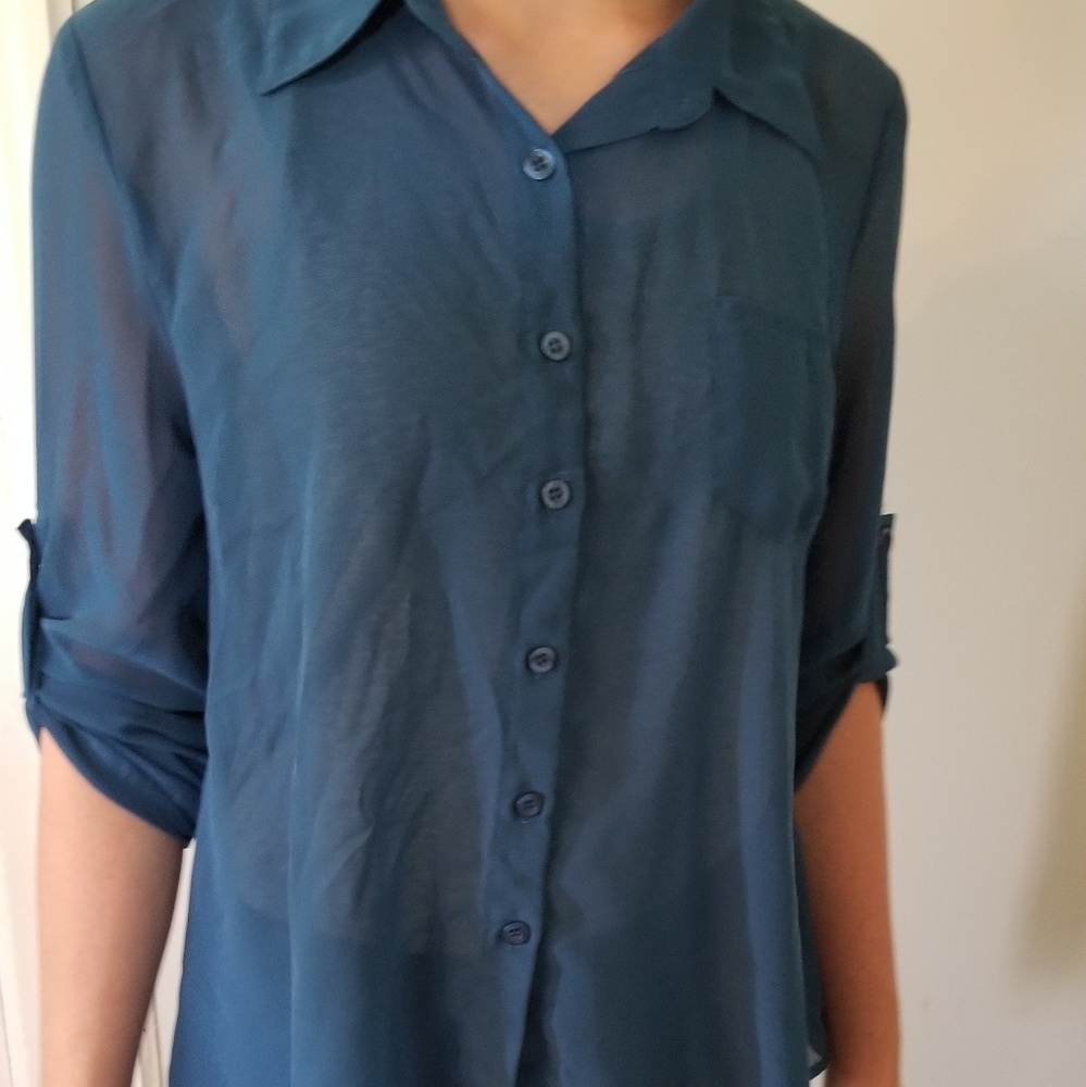 Sheer long sleeve blous